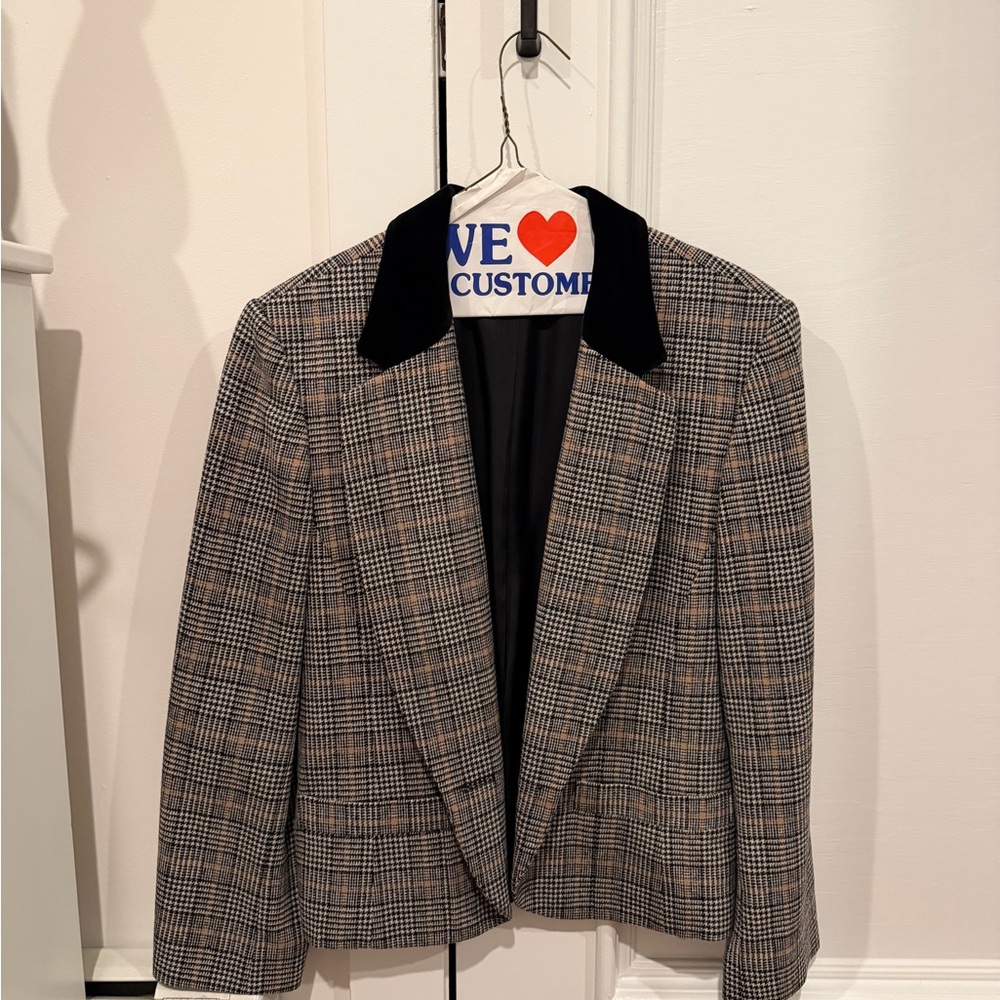 Pendleton Wool Blazer with Black Velvet Collar